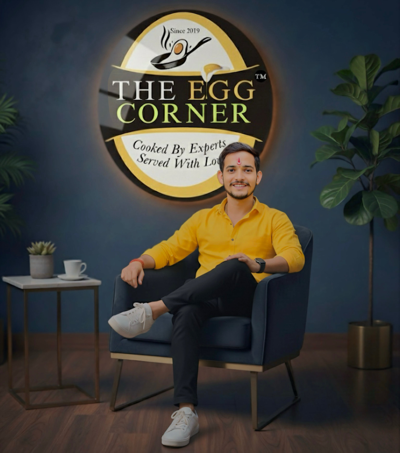 Founder Amol at The Egg Corner